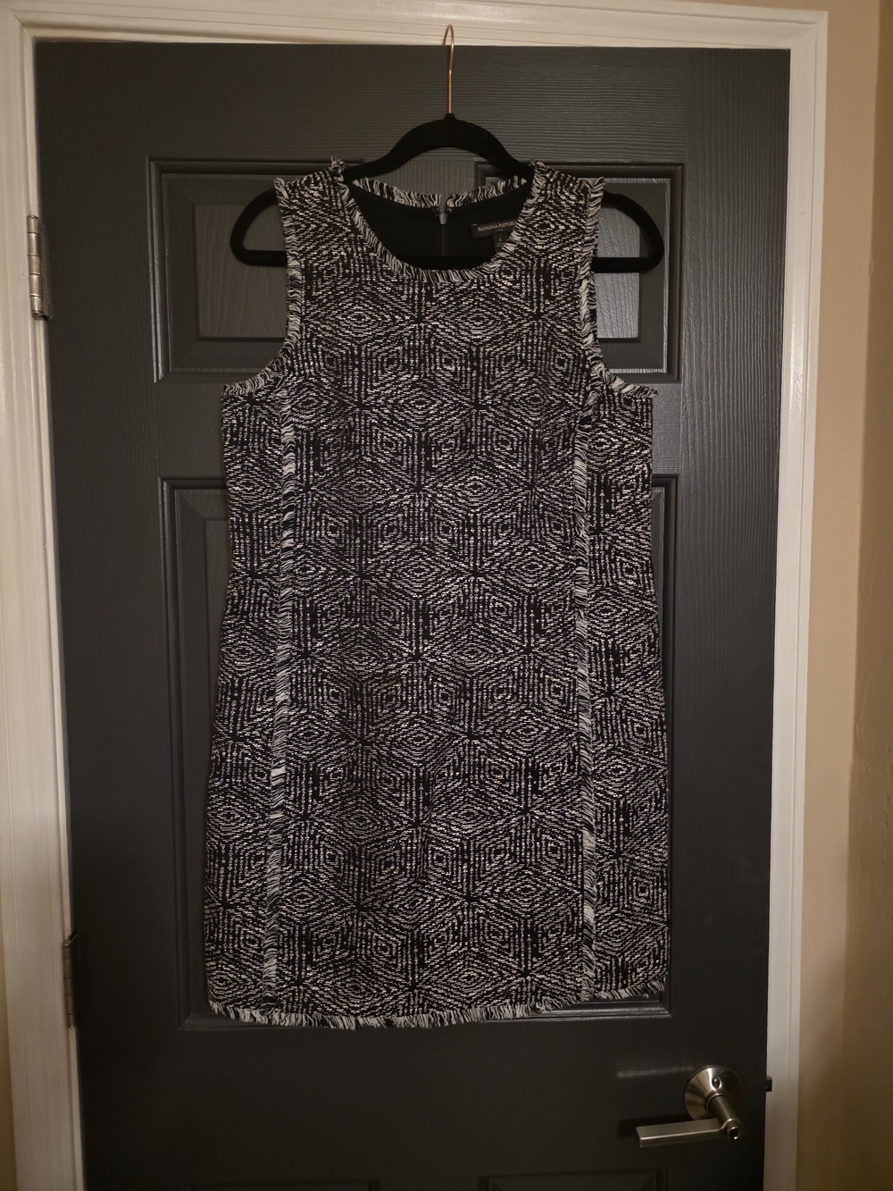 Banana Republic Black and White Geometric Sleeveless  Dress
